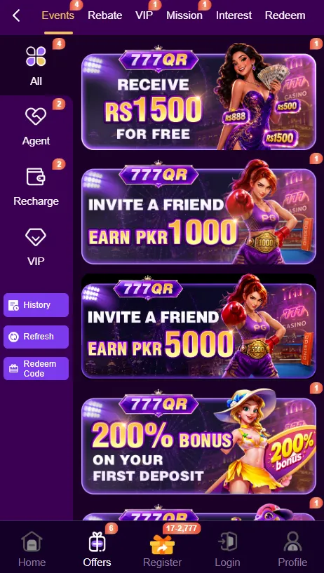 777QR Bonuses